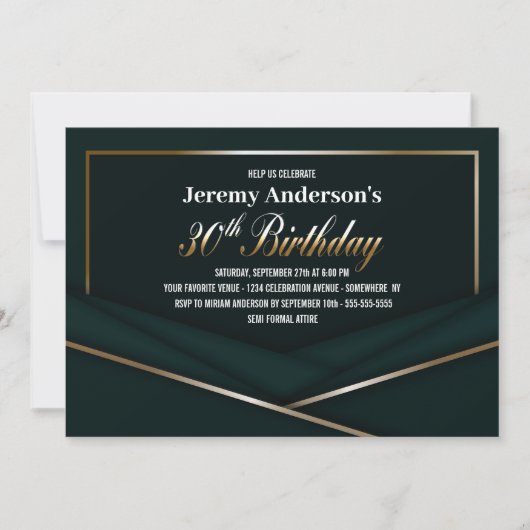 Geavanceerde Groene Gold 30e verjaardag Kaart (Voorkant)