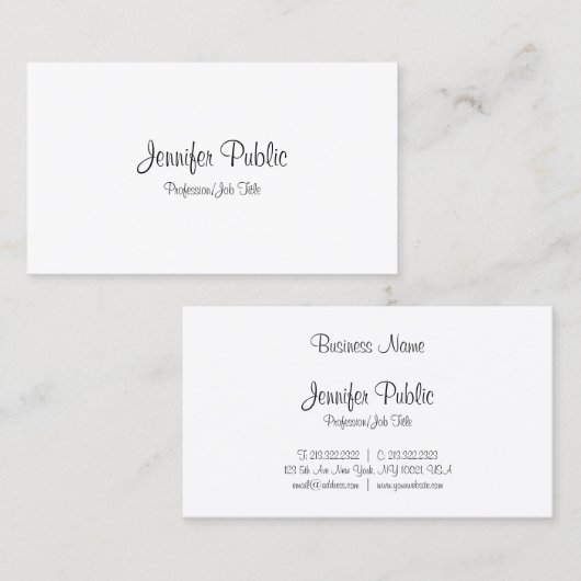 Geavanceerde handgeschreven script, stijlvol, mode visitekaartje (Voorkant / Achterkant)