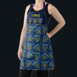 Geavanceerde Hanukkah Menorah Apron Schort<br><div class="desc">Bedankt dat je hier bij me bent. Verander de initialen of verwijder, en je hebt een mooi platform voor een geschenk of voor jezelf. Zie mijn populaire COLLECTIES, zoals APRONS, Heilige Dagen en meer. Ga naar Zazzle via mijn link: https://www.zazzle.com/store/sharonrhea ... . of https://www.zazzle.com/store/ornaments_only ... Dank je, en ik hoop...</div>