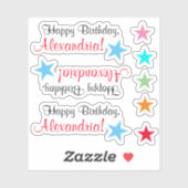 Geavanceerde "Happy Birthday" w / stervorm Sticker (Vel)