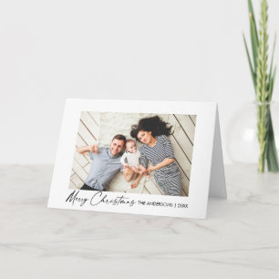 Geavanceerde kerstfoto met kalligrafie-inkt feestdagen kaart