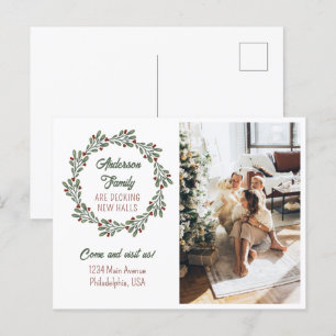 Geavanceerde kerstfoto's met modern script aankondigingskaart