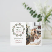 Geavanceerde kerstfoto's met modern script aankondigingskaart (Staand voorkant)