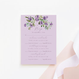 Geavanceerde klassieke Violet Floral Multi Event RSVP Kaartje
