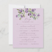 Geavanceerde klassieke Violet Floral Multi Event RSVP Kaartje (Voorkant)