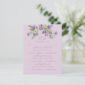 Geavanceerde klassieke Violet Floral Multi Event RSVP Kaartje (Staand voorkant)