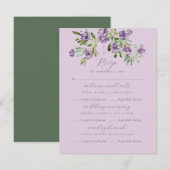 Geavanceerde klassieke Violet Floral Multi Event RSVP Kaartje (Voorkant / Achterkant)