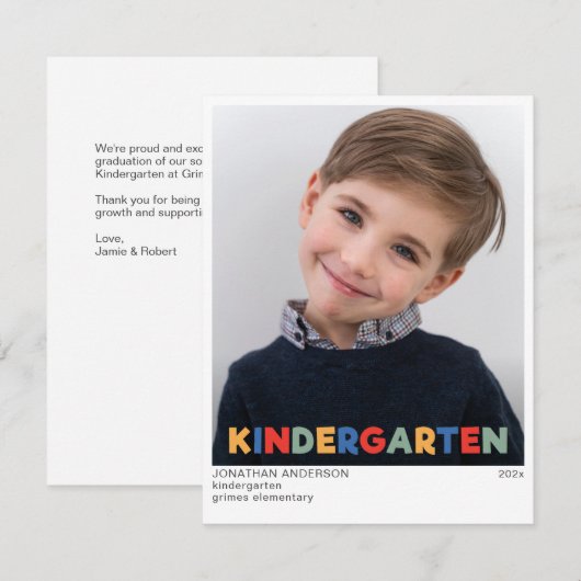 Geavanceerde kleuterschool Afstuderen Aankondiging (Voorkant / Achterkant)