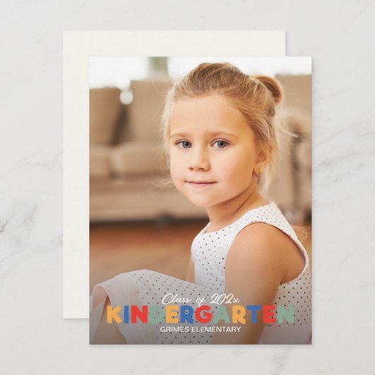 Geavanceerde kleuterschool Afstuderen Aankondiging (Voorkant / Achterkant)