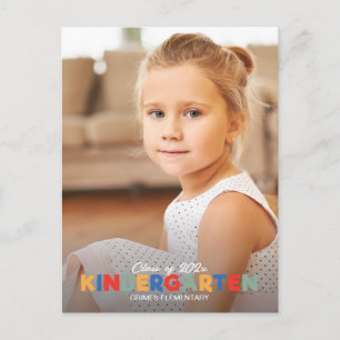 Geavanceerde kleuterschool Afstuderen Aankondiging Briefkaart