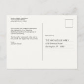 Geavanceerde kleuterschool Afstuderen Aankondiging Briefkaart (Achterkant)