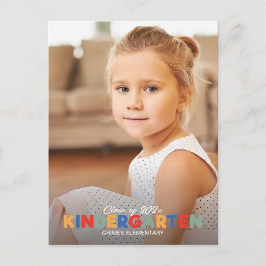 Geavanceerde kleuterschool Afstuderen Aankondiging Briefkaart (Voorkant)