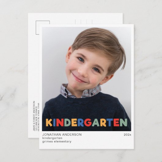 Geavanceerde kleuterschool Afstuderen Aankondiging Briefkaart (Voorkant / Achterkant)