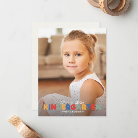 Geavanceerde kleuterschool Afstuderen Uitnodiging (Voorkant / Achterkant in situ)