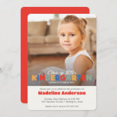 Geavanceerde kleuterschool Afstuderen Uitnodiging (Voorkant / Achterkant)