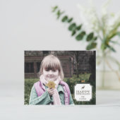 Geavanceerde Label Holiday Photo Card Briefkaart (Staand voorkant)