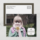 Geavanceerde Label Holiday Photo Card Briefkaart (Voorkant / Achterkant)