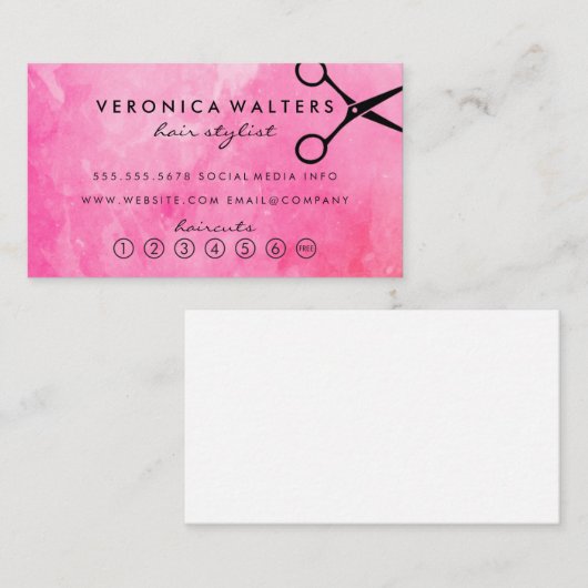 Geavanceerde loyaliteit | Haircut | Stijllijst Klantenkaartje (Voorkant / Achterkant)