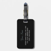 Geavanceerde luipaard — grijze hoes met naam afdru bagagelabel (Achterkant verticaal)