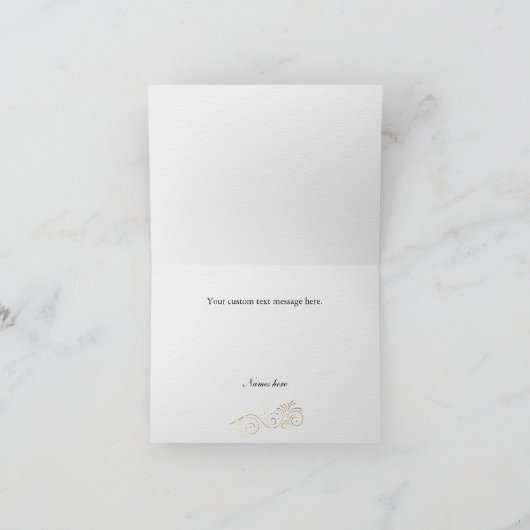 Geavanceerde luxe gouden bruiloft dank u bedankkaart (Binnen)