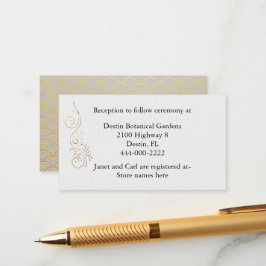 Geavanceerde luxe gouden bruiloft informatie informatiekaartje