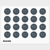 Geavanceerde Marine Initialen Dank U Ronde Sticker (Vel)