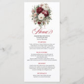 Geavanceerde Marsala Boho Bloemrijke Gouden Menuka Menu (Voorkant)