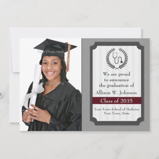 Geavanceerde medische Afstuderen-fotokaart Aankondiging (Voorkant)