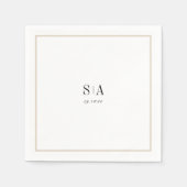 Geavanceerde minimalistische monogram-neutrale lij servet (Voorkant)