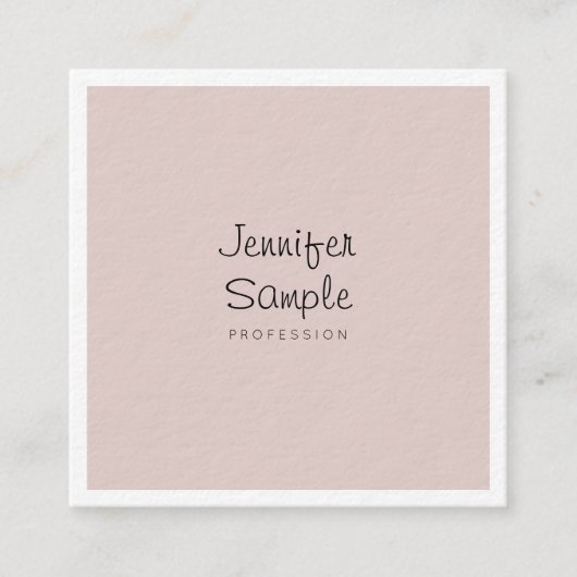 Geavanceerde moderne Freehand Script Luxe Plain Vierkante Visitekaartje (Voorkant)