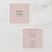 Geavanceerde moderne Freehand Script Luxe Plain Vierkante Visitekaartje (Voorkant / Achterkant)