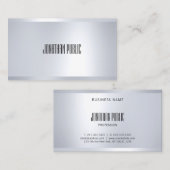 Geavanceerde moderne Glamor Silver Elegant Plain Visitekaartje (Voorkant / Achterkant)