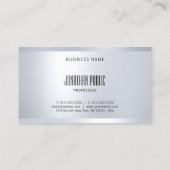 Geavanceerde moderne Glamor Silver Elegant Plain Visitekaartje (Achterkant)