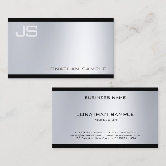 Geavanceerde moderne Glamor Silver Kijk Visitekaartje (Voorkant / Achterkant)