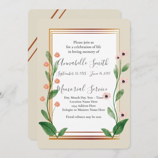 GEAVANCEERDE MODERNE liefdevolle herinnering Kaart (Voorkant / Achterkant)