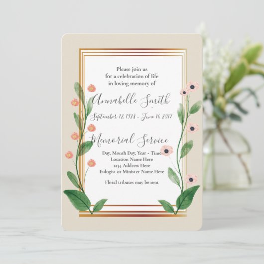 GEAVANCEERDE MODERNE liefdevolle herinnering Kaart (Staand voorkant)