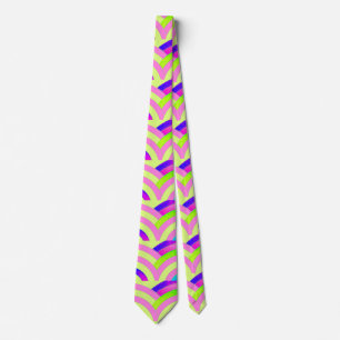 geavanceerde moderne roze groene kromme chevrons stropdas