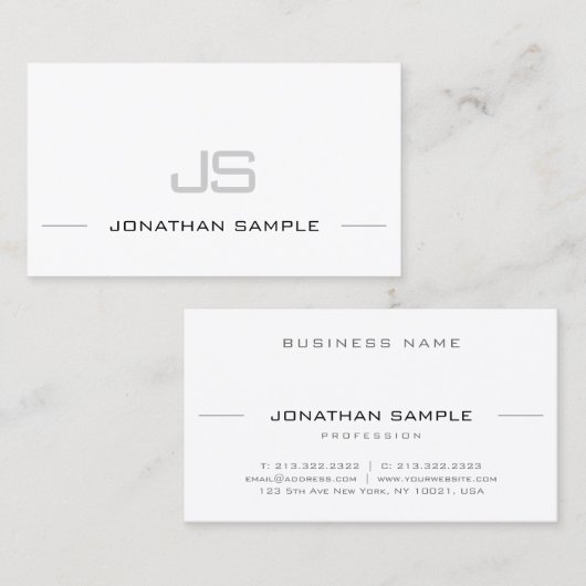 Geavanceerde, moderne, stijlvolle vormgeving met m visitekaartje (Voorkant / Achterkant)