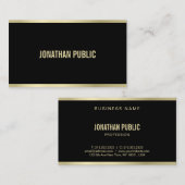 Geavanceerde, moderne zwarte en Gold Professional Visitekaartje (Voorkant / Achterkant)