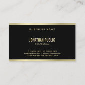 Geavanceerde, moderne zwarte en Gold Professional Visitekaartje (Achterkant)