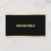 Geavanceerde, moderne zwarte en Gold Professional Visitekaartje (Voorkant)