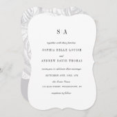 Geavanceerde monogram minimalistische bruiloft kaart (Voorkant / Achterkant)