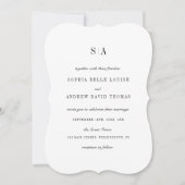 Geavanceerde monogram minimalistische bruiloft kaart (Voorkant)