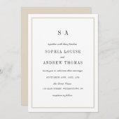 Geavanceerde monogram minimalistische bruiloft kaart (Voorkant / Achterkant)