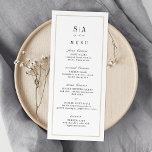 Geavanceerde monogram minimalistische bruiloft menu<br><div class="desc">Verfijnde zwart-wit minimalistische trouwmenukaarten met een monogram van het paar en een neutraal lijst in kleur,  eenvoudig en elegant. Groot voor moderne klassieke bruiloft,  en formele bruiloft. Bekijk alle bijpassende stukken in het collectie.</div>