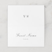 Geavanceerde monogram minimalistische bruiloft plaatskaartje (Buitenkant ongevouwen)