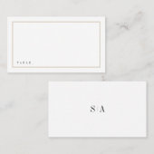 Geavanceerde monogram minimalistische bruiloft plaatskaartje (Voorkant / Achterkant)