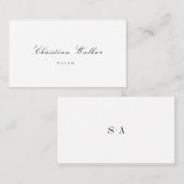 Geavanceerde monogram minimalistische bruiloft plaatskaartje (Voorkant / Achterkant)