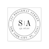 Geavanceerde monogram minimalistische bruiloft rubberstempel (Afrduk)