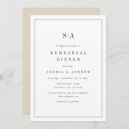 Geavanceerde monogram minimalistische repetitie Di Kaart (Voorkant / Achterkant)